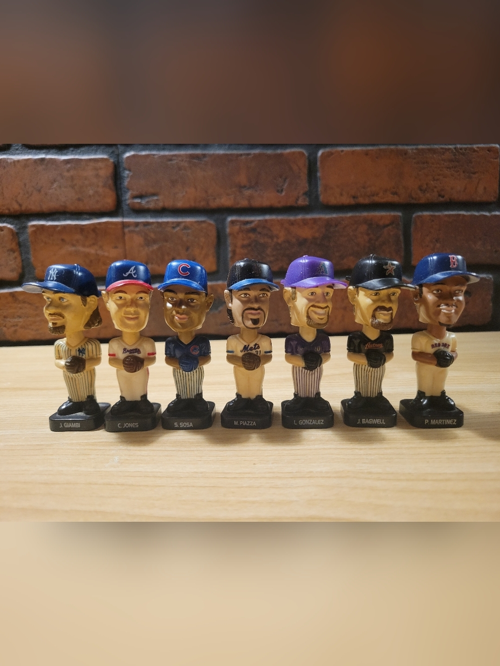 Lot of Seven Post Cereal Fotoball Bobbleheads 2002